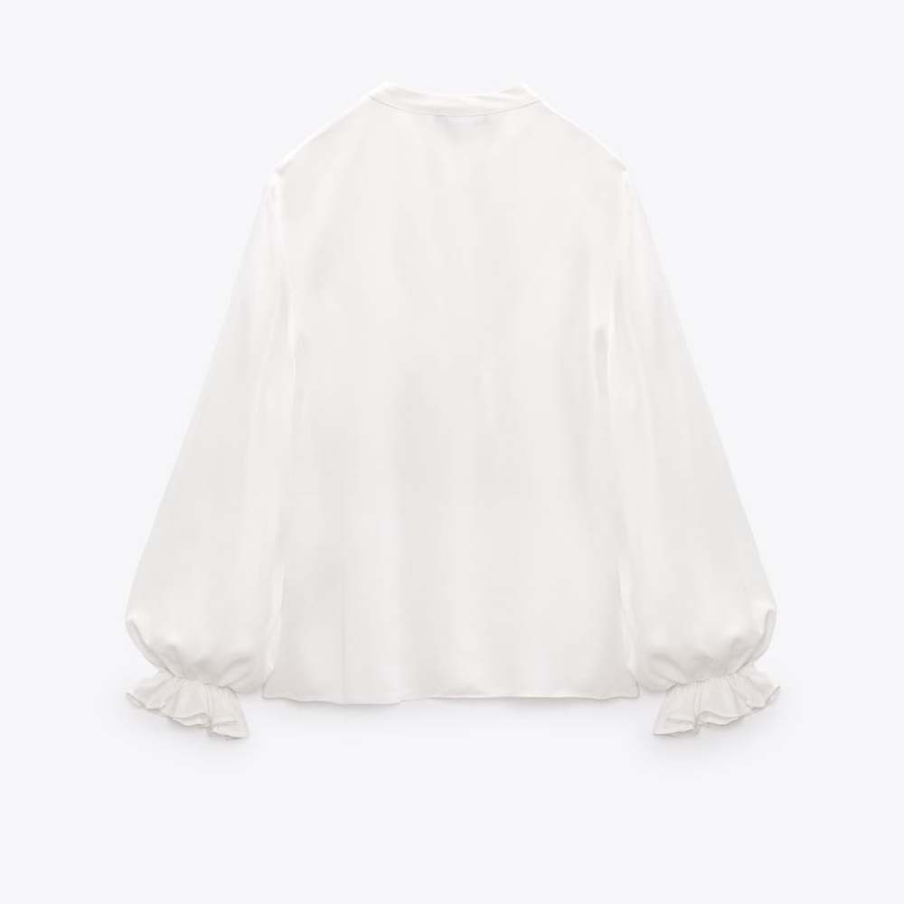 Zara ruffled pintuck shirt - Picture 3 of 9